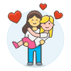 Lesbians Couple Lifting 3 Illustration from UX Colors Set