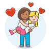 Lesbians Couple Lifting 4 Illustration from UX Colors Set