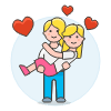 Lesbians Couple Lifting 5 Illustration from UX Colors Set