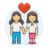 Lesbians Holding Hand 1 Illustration from UX Colors Set