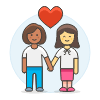 Lesbians Holding Hand 2 Illustration from UX Colors Set