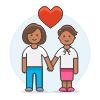 Lesbians Holding Hand 3 Illustration from UX Colors Set
