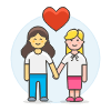Lesbians Holding Hand 4 Illustration from UX Colors Set