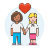 Lesbians Holding Hand 5 Illustration from UX Colors Set