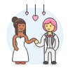 Lesbian Wedding 2 Illustration from UX Colors Set
