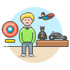 Toy Collector 1 Illustration from UX Colors Set | Free Download as SVG Vector and Transparent PNG | Streamline illustrations