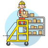 Package Worker 4 Illustration from UX Colors Set