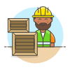 Warehouse Worker 2 3 Illustration from UX Colors Set