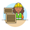Warehouse Worker 2 4 Illustration from UX Colors Set