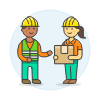 Warehouse Worker 3 4 Illustration from UX Colors Set