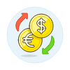 Currencies Exchange Illustration from UX Colors Set