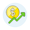 Dollar Increasing Illustration from UX Colors Set