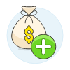 Money Bag Add Illustration from UX Colors Set