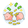 Piggy Bank Broken Illustration from UX Colors Set
