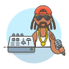 Artist Equalizer 5 Illustration from UX Colors Set