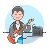 Singer Guitar 1 Illustration from UX Colors Set