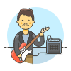 Singer Guitar 3 Illustration from UX Colors Set