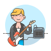 Singer Guitar 4 Illustration from UX Colors Set