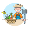 Farmer Harvest 1 Illustration from UX Colors Set