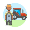 Farmer Tractor 3 Illustration from UX Colors Set
