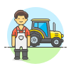 Farmer Tractor 5 Illustration from UX Colors Set