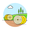 Farming Hay Illustration from UX Colors Set