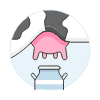 Milking Cow Illustration from UX Colors Set