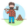 Lumberjack AXE 1 Illustration from UX Colors Set