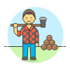 Lumberjack AXE 5 Illustration from UX Colors Set