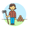 Lumberjack AXE 6 Illustration from UX Colors Set