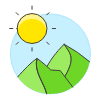 Moutain And Sun illustration - Free transparent PNG, SVG. No sign up needed.