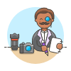 Journalist 3 Illustration from UX Colors Set