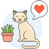 Cat Love Plant illustration - Free transparent PNG, SVG. No sign up needed.