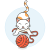 Cat Playing Wool illustration - Free transparent PNG, SVG. No sign up needed.