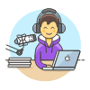 Podcast Radio 1 Illustration from UX Colors Set