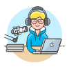 Podcast Radio 2 Illustration from UX Colors Set