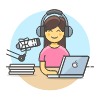 Podcast Radio 4 Illustration from UX Colors Set