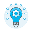 Lightbulb Cog Illustration from UX Colors Set