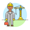 Crain Worker 1 Illustration from UX Colors Set | Free Download as SVG Vector and Transparent PNG | Streamline illustrations