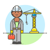 Crain Worker 2 Illustration from UX Colors Set