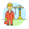 Crain Worker 3 Illustration from UX Colors Set | Free Download as SVG Vector and Transparent PNG | Streamline illustrations