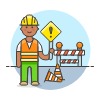 Sign Worker 1 Illustration from UX Colors Set | Free Download as SVG Vector and Transparent PNG | Streamline illustrations