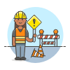 Sign Worker 2 Illustration from UX Colors Set