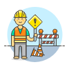Sign Worker 3 Illustration from UX Colors Set