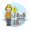 Sign Worker 4 Illustration from UX Colors Set | Free Download as SVG Vector and Transparent PNG | Streamline illustrations