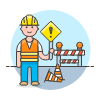 Sign Worker 5 Illustration from UX Colors Set | Free Download as SVG Vector and Transparent PNG | Streamline illustrations