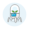 Tree Pot Robot Illustration from UX Colors Set | Free Download as SVG Vector and Transparent PNG | Streamline illustrations