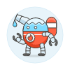 Fire Fighting Robot 3 Illustration from UX Colors Set | Free Download as SVG Vector and Transparent PNG | Streamline illustrations