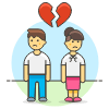 Couple Separation 2 1 Illustration from UX Colors Set | Free Download as SVG Vector and Transparent PNG | Streamline illustrations