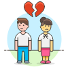 Couple Separation 2 5 Illustration from UX Colors Set | Free Download as SVG Vector and Transparent PNG | Streamline illustrations